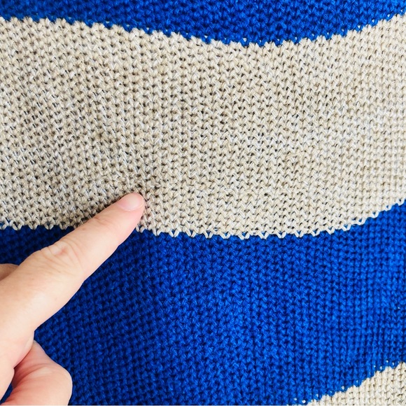 Free People Cassidy Off The shoulder Pullover in Cobalt Combo, Sz S - Picture 15 of 15